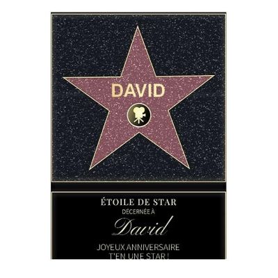 Affiche etoile de star personnalisée pour un David