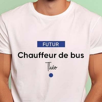 Tee shirt personnalisé homme - Futur chauffeur de bus