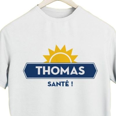 T-shirt blanc homme personnalisé pour un Thomas