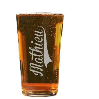 Verre à bière pinte personnalisé pour un Mathieu