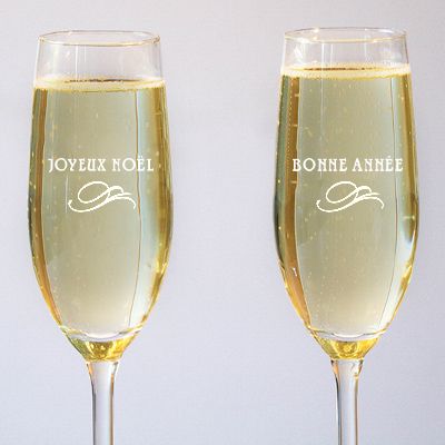 Flûtes à champagne personnalisées - Joyeux Noël et Bonne Année