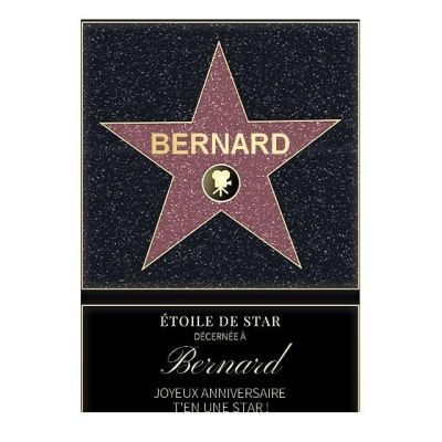 Affiche etoile de star personnalisée pour un Bernard