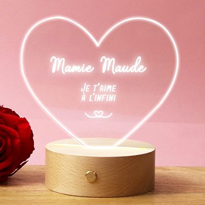 Lampe 3D personnalisée - Coeur