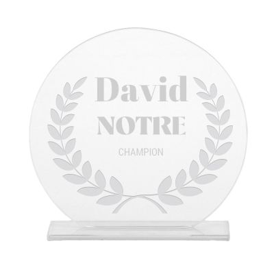 Trophée en verre personnalisé pour un David