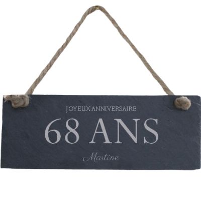 Plaque de porte en ardoise femme 68 ans