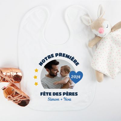 Bavoir bébé Personnalisable - Première Fête des Pères
