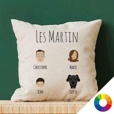 Coussin personnalisé famille - Family Circus