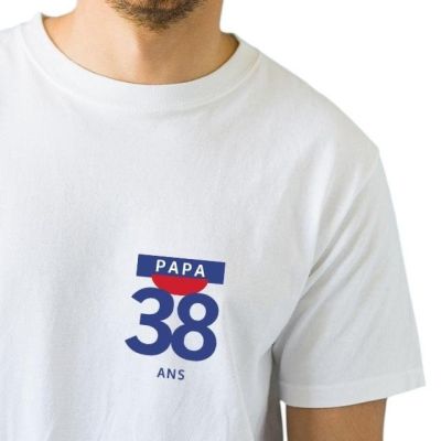 T-shirt blanc homme pastis papa 38 ans