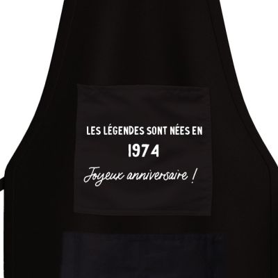 tablier noir message générique homme né en 1974