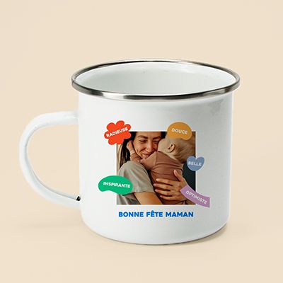 Mug émaillé personnalisé - Eclats de Couleurs