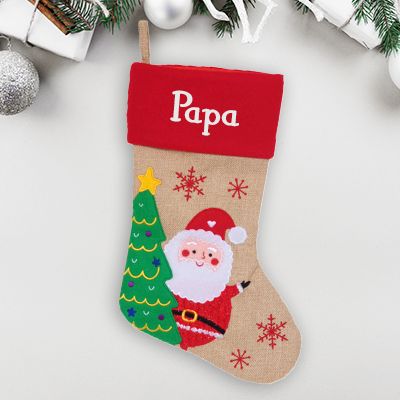 Chaussette de Noël brodée personnalisable - Prénom