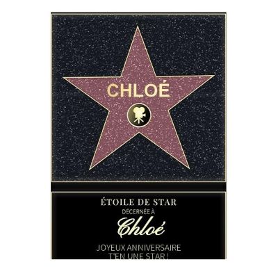 Affiche etoile de star personnalisée pour une Chloé