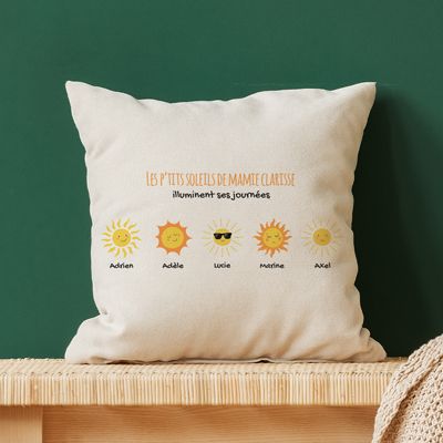 Coussin personnalisé - Famille Soleils