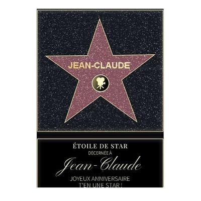 Affiche etoile de star personnalisée pour un Jean-Claude