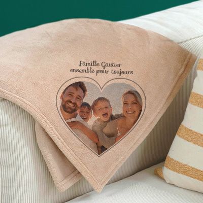 Plaid personnalisé - Coeur Photo