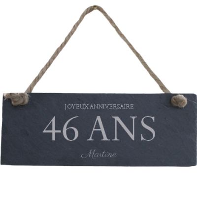 Plaque de porte en ardoise femme 46 ans