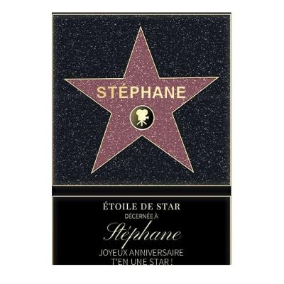 Affiche etoile de star personnalisée pour un Stéphane