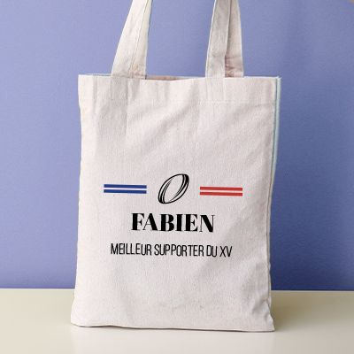 Tote bag personnalisé - Bleu Blanc Rouge Rugby