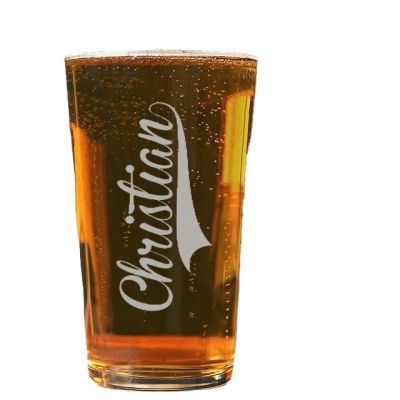 Verre à bière pinte personnalisé pour un Christian