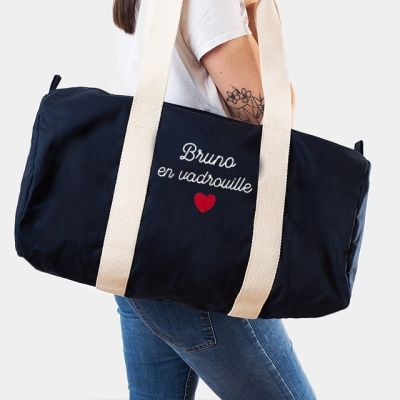 Sac de voyage brodé personnalisé pour un Bruno