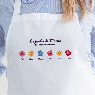 Tablier personnalisé - Famille fleurs
