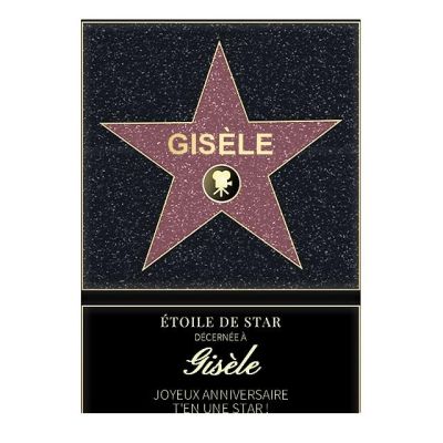 Affiche etoile de star personnalisée pour une Gisèle