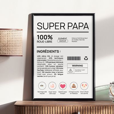 Affiche personnalisée - Composition d'un jeune papa