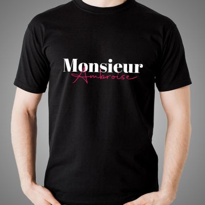 T-shirt noir personnalisé - Mr & Mrs