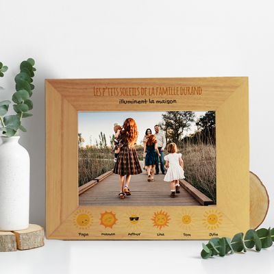 Cadre en bois personnalisé - Famille soleils