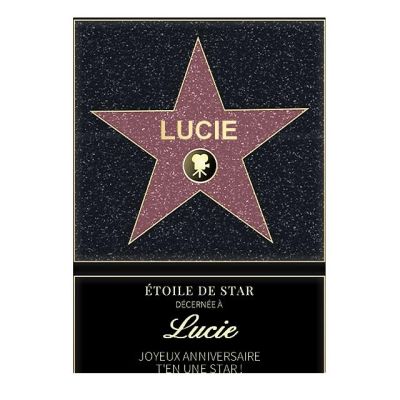 Affiche etoile de star personnalisée pour une Lucie