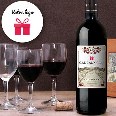 Bouteille de vin de Bordeaux personnalisée logo - Entreprise
