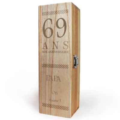 Caisse à vin anniversaire age papa 69 ans