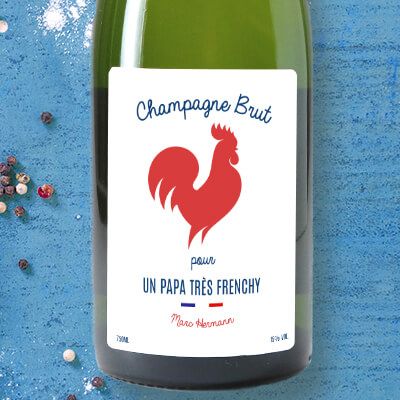 Bouteille de champagne personnalisée message - French Touch