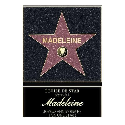 Affiche etoile de star personnalisée pour une Madeleine