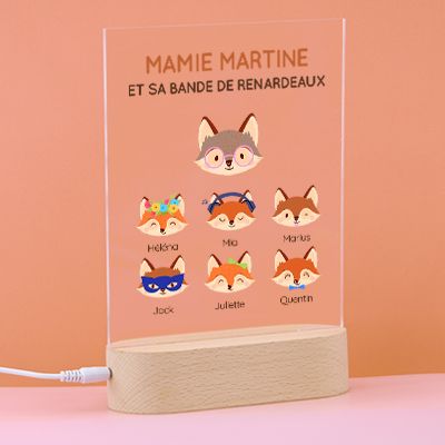 Lampe 3D personnalisée - Mamie Renard et sa meute