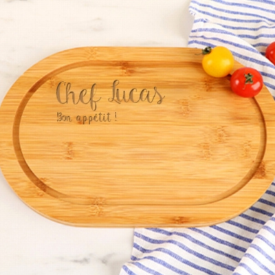 Planche à découper personnalisée en bois - Prénom et Message