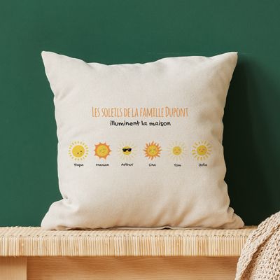 Coussin personnalisé - Famille Soleils
