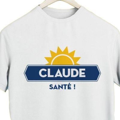 T-shirt blanc homme personnalisé pour un Claude