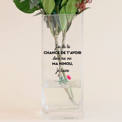 Vase personnalisé cubique - Message