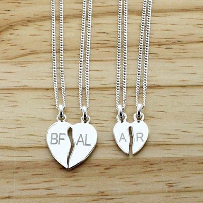 Pendentif Coeur à Partager en Argent véritable