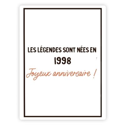 Bouteille de champagne message générique année 1998