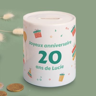 Tirelire personnalisée - Anniversaire
