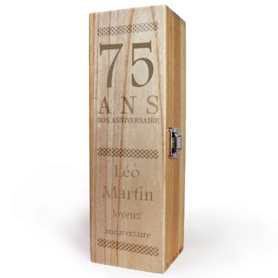 Caisse à vin personnalisable homme 75 ans