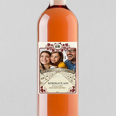 Bouteille de vin rosé personnalisée - Photo