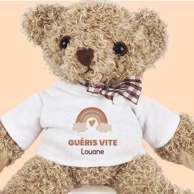 Ourson en peluche personnalisable - Bon rétablissement