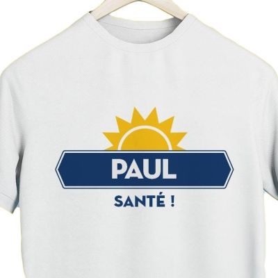 T-shirt blanc homme personnalisé pour un Paul