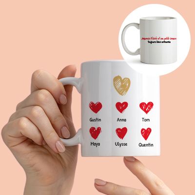 Mug personnalisé - Mamie et ses petits coeurs