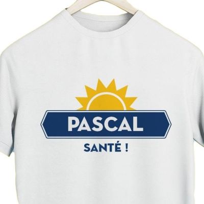 T-shirt blanc homme personnalisé pour un Pascal