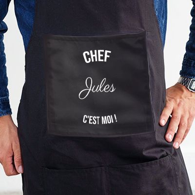 CADEAUX.COM - Tablier Cuisine Homme Noir Taille Unique 100