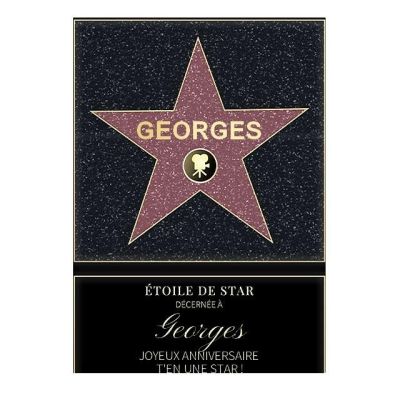 Affiche etoile de star personnalisée pour un Georges